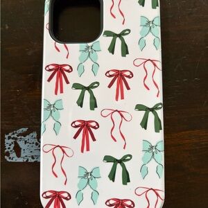 Christmas Bow Pattern Phone Case - Multicolor
